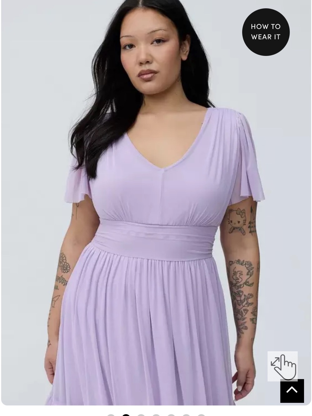 Mesh Flutter Sleeve Maxi Dress - Lavender - Picture 2 of 6